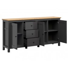Kumode HESEN KOM3D3S_10_20, grafīts/ozols artisan
